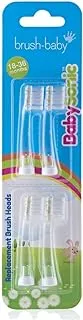 Brush-baby BabySonic Electric Toothbrush Replacement Heads for Toddlers Aged 18-36 Months - Soft Bristles for Sensitive Gums, Total Baby Oral Care, Pack of 4, Easy to Clean, BPA-Free, Clear