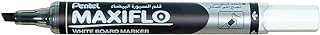 Pentel Maxiflo Slim Chisel Tip White Board Marker 12 قطعة ، أسود