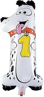 RGLT Foil Animal Number Balloons for Toddlers Children Toy Classroom Decorations or Birthday Party (Animal Dog 1)