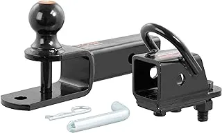 CURT 45038 3-in-1 UTV, ATV Trailer Hitch Mount with 2-Inch Receiver Adapter, Ball, Clevis Pin, 5/8-Inch Hole, Gloss Black Powder Coat
