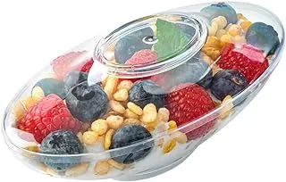 Restaurantware RWP0090C Deli Cup with Lid، Oval Deli Container and Lid، Retail Cup - Clear - 5.5 Ounce - Plastic - Disposable - 100ct Box - Restaurantware