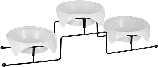 Harmony 4pc Set Serving Bowl on Rack of 4, White