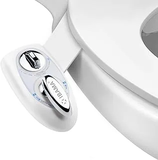 Ibama Toilet Seat Bidet With Dual Nozzle, Self Cleaning Nozzle, Fresh Water Non-Electric Mechanical Bidet Toilet Attachment