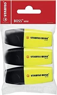 Stabilo Highlighter Pen - BOSS MINI - Pack of 3 - Yellow