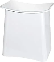 WENKO Wing Bath Stool, Plastic (ABS), Modern Trendy Design, Comfortable Seat, Spacious Laundry Storage, 33L Capacity, 45x48x33cm, White