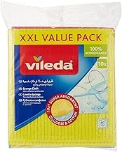 Vileda Sponge Cloth XXL Value Pack 10 Pcs 100% Natural Materials, Super Absorbent, Durable, 5 Pcs