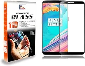 واقي شاشة زجاجي مقوى فاخر Ezuk 11D لهاتف Oneplus 5T [سهل التركيب ، مقاومة للخدش 9H ، مضاد للفقاعات] - أسود