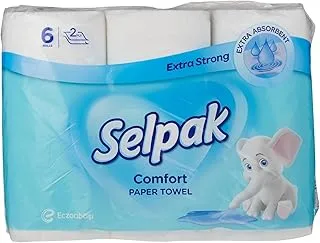 Selpak 2 Ply Kitchen Paper Towel 6 Rolls 90 Sheets