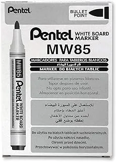 Pentel 4.2 mm Bullet Tip White Board Marker - Black (Pack Of 12 Pens)