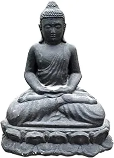 Dubai Garden Centre Meditating Buddha Statue, Black