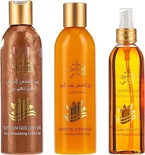 Bayt Al Saboun Al Loubnani Suntan Carrot Set I (Suntan Golden Oil 250ml + Suntan Gel Carrot Oil 250ml + Suntan Splash Oil 250ml)