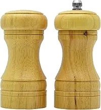 Raj Wooden Salt & Pepper Set, 10 cm x 5 cm, Brown, WPMS4.5, Pepper and Salt Grinder , Wooden Manual Salt and Pepper Mills , Traditional Pepper Mill Grinder Muller