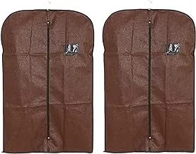 Kuber IndUStries 2 Pcs Non-Woven Men’S Coat Blazer Cover (Brown)