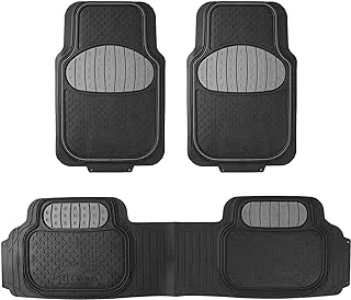 FH Group F11500Gray Climaproof For All Weather Protection Universal Fit Heavy Duty Rubber Gray Automotive Floor Mats Fits Most Cars, Suvs, And Trucks (Full Set Trim To Fit)