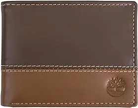 Timberland Men's Leather Passcase Wallet Trifold Wallet Hybrid