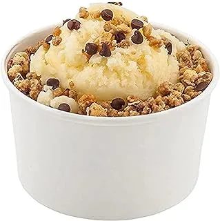 Paper Ice Cream Cups 8 Oz Without Lid Disposable Dessert Bowls for Hot or Cold Food, Party Supplies Treat Cups for Sundae, Frozen Yogurt, Soup, Brown - 25 Pieces.