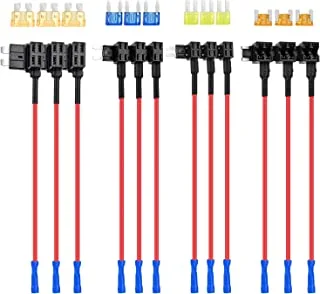 Nilight 12Pack 12V Car Add-A-Circuit Fuse Tap Standard Mini Micro2 And Low Profile Taps 4 Types Ato Atc Atm Apm Holder For Cars Trucks Boats, 2 Years Warranty - 50062L