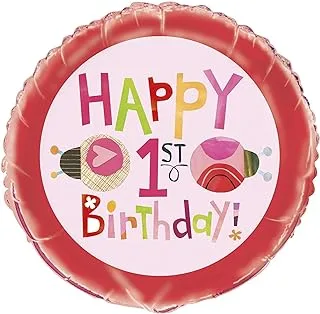 Unique Ladybug 1St Birthday Round Foil Balloon, 18-Inch Size