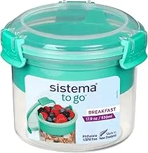 Sistema Breakfast Bowl To Go 530ml Green Clip