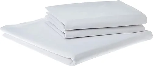 Morano White Double Flat Sheet Set - 3 Piece Set, Double/ Full Size, Cotton Material