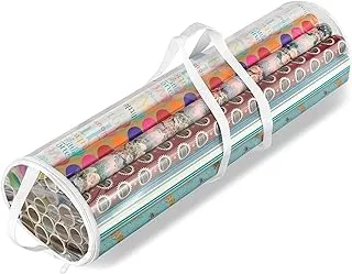 Whitmor Clear Zippered Storage For 25 Rolls Gift Wrap Organizer, Count (Pack Of 1)