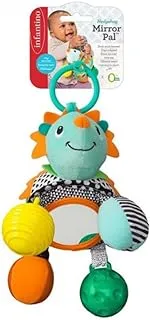 Infantino Hedgehog Mirror Pal |Stroller & High Chair Toys|Baby Soft Plush Toys|