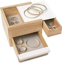 Umbra Mini Stowit Jewelry Box - Modern Keepsake Storage Organizer With Hidden Compartment Drawers