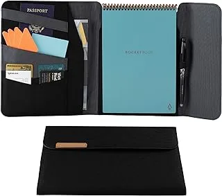 Rocketbook Flip Capsule Folio Cover - 100% Recyclable Cover with Pen Holder, Magnetic Clasp & Inner Storage - Black, Letter Size (21.6 cm x 27.9 cm) (CAP-FLP-L-CGN)