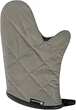 Gray Cotton Oven Mitt - Flame Retardant, with Thumb Guard - 1ct Box - Restaurantware