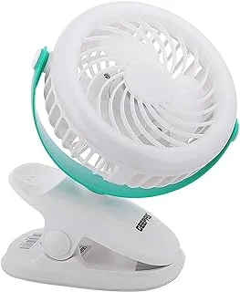 Geepas GF21137 Rechargeable Clip Fan with Light | 2-in-1 | Two Quiet Speeds with 7 Hours Continuous Working