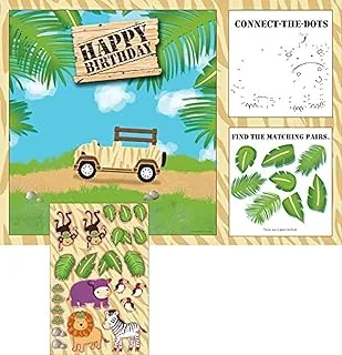 Creative Converting Safari Adventure Placemats with Activity Stickers 8-Pieces