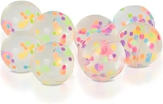 Unique Confetti Filled Bouncy Ball Party Favors 8-Pieces