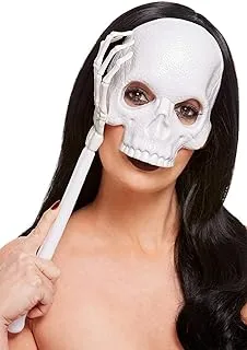 Smiffys Handheld Skull Mask, White, One Size, 52040