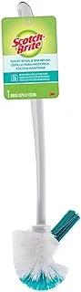 Scotch-Brite Toilet Rim Brush, 1 unit/pack | Cleaning Brush with Long Handle | Discreet Washroom Cleaner| Compact Round Design | Clears Clogged Toilets and drains | Toilet brush and holder set