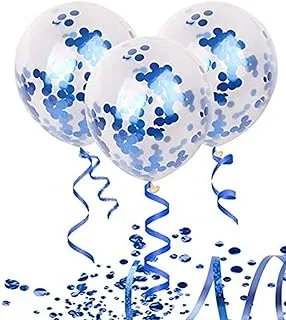 5pcs Inflatable Blue Confetti Balloon 12inch Latex Clear Birthday - Baby Shower Party Decoration