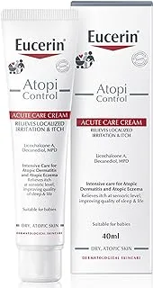 Eucerin AtopiControl Acute Care Body Cream with Ceramides, Relieves Locatized Irritation & Itch, Intensive Care for Dry, Atopic and Sensitive Skin, Fragrance and Paraben-Free, 40ml