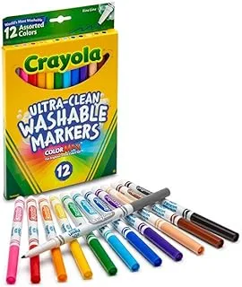 Crayola - 12 ct. Ultra-Clean Washable Assorted, Fine Line, ColorMax Markers