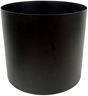 Dubai Garden Centre Metal Ebony Planter, 35 cm Diameter, Black