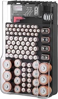 The Battery Organizer TBO1531 The Batt Storage Case with Hinged Clear Cover, Includes a Removable Tester, Holds 93 Batteries Various Sizes 93 Batteries SG_B07LH5YD13_US