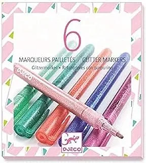 Djeco Sweet Glitter Markers 6 Pieces