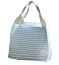 COOLBABY Insulated Lunch Bag Blue/White/Grey 15.5x21x17centimeter