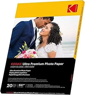 Kodak Ultra Premium High Gloss Photo Paper 280Gsm 5R - 5 X 17.8 cm 20 Sheets