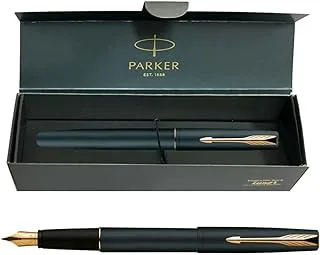 Parker Frontier Matte Black (Gold Nib) GT Fountain Pen ، عدد 1 (عبوة من 1) (9000020642)