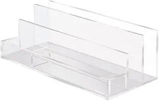 russell+hazel Acrylic Collator and Valet, Clear, 12.5” x 5.5” 4”, 2 Filing Slots, Trays, (31382)