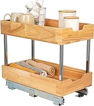 Household Essentials GLIDEZ Wood 2-Tier Sliding Cabinet Organizer: 11.5-inch Wide