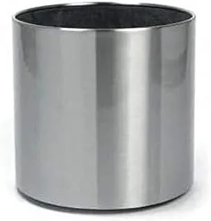 Dubai Garden Centre Matte Finish Cylinder Metal Planter, 30 cm Height, Silver