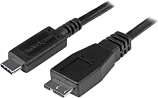 StarTech.com كابل USB C إلى Micro USB 0.5 متر - كابل USB 3.1 من النوع C إلى Micro USB Type B - Micro USB 3.1 إلى USB-C - متوافق مع Thunderbolt 3 (USB31CUB50CM)
