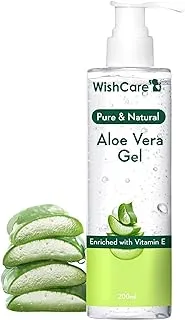 WishCare WishCare Pure & Natural Aloe Vera Gel - 200 ml - غني بفيتامين E - جل متعدد الأغراض للبشرة والشعر