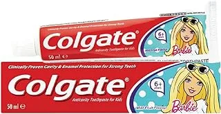 Colgate Kids Girls Fluoride Toothpaste 6+ Barbie 50ml