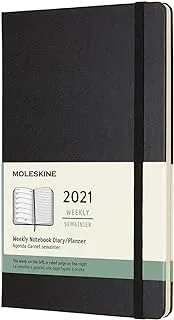 Moleskine 12 Month 2021 Weekly Planner, Hard Cover, Large (12.7 cm x 21 cm) Black, DHB12WN3Y20